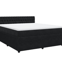 Boxspringbett mit Matratze Schwarz 180x200 cm Samt