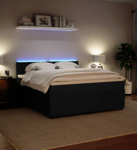 Boxspringbett mit Matratze Schwarz 180x200 cm Samt