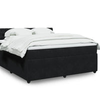 Boxspringbett mit Matratze Schwarz 180x200 cm Samt