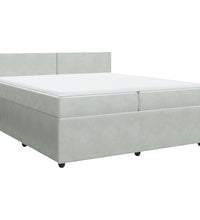 Boxspringbett mit Matratze Hellgrau 200x200 cm Samt