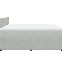 Boxspringbett mit Matratze Hellgrau 200x200 cm Samt