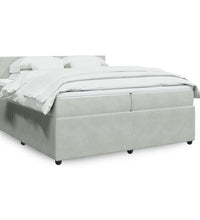 Boxspringbett mit Matratze Hellgrau 200x200 cm Samt