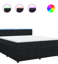 Boxspringbett mit Matratze Schwarz 200x200 cm Samt