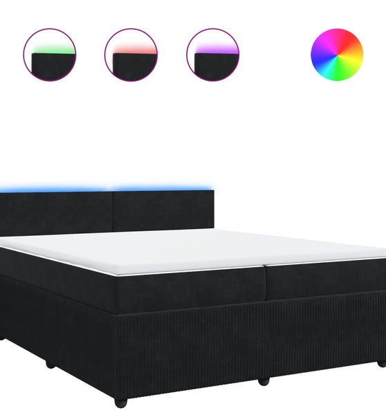 Boxspringbett mit Matratze Schwarz 200x200 cm Samt