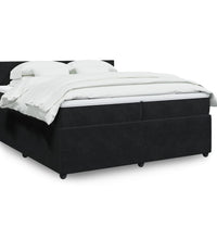 Boxspringbett mit Matratze Schwarz 200x200 cm Samt