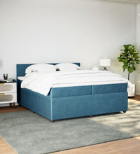 Boxspringbett mit Matratze Blau 200x200 cm Samt
