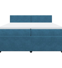 Boxspringbett mit Matratze Blau 200x200 cm Samt