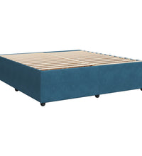 Boxspringbett mit Matratze Blau 200x200 cm Samt