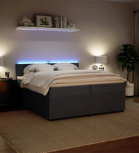 Boxspringbett mit Matratze Dunkelgrau 200x200 cm Samt