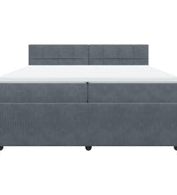Boxspringbett mit Matratze Dunkelgrau 200x200 cm Samt