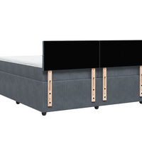 Boxspringbett mit Matratze Dunkelgrau 200x200 cm Samt