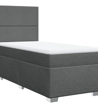 Boxspringbett mit Matratze Dunkelgrau 80x200 cm Stoff