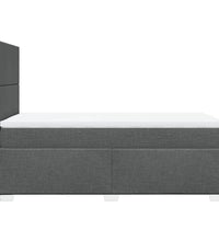 Boxspringbett mit Matratze Dunkelgrau 80x200 cm Stoff