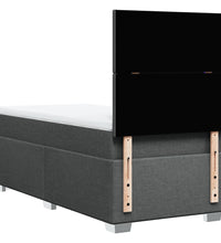 Boxspringbett mit Matratze Dunkelgrau 80x200 cm Stoff