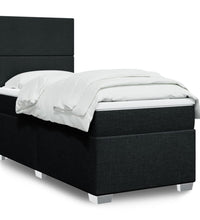 Boxspringbett mit Matratze Schwarz 80x200 cm Stoff