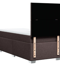 Boxspringbett mit Matratze Dunkelbraun 80x200 cm Stoff