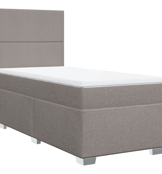 Boxspringbett mit Matratze Taupe 80x200 cm Stoff