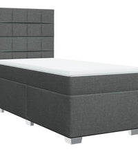 Boxspringbett mit Matratze Dunkelgrau 80x200 cm Stoff