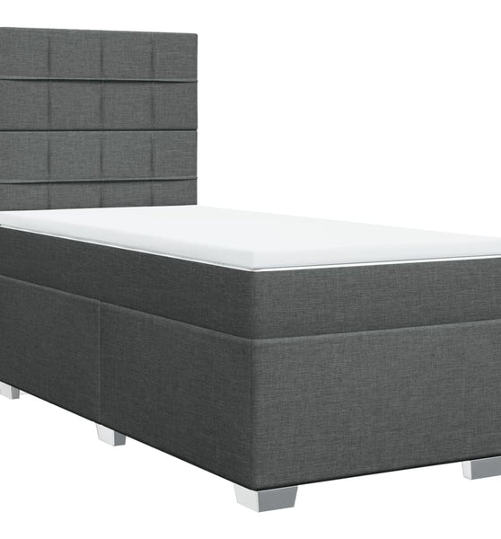Boxspringbett mit Matratze Dunkelgrau 80x200 cm Stoff