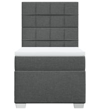 Boxspringbett mit Matratze Dunkelgrau 80x200 cm Stoff