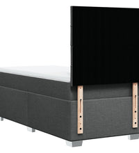 Boxspringbett mit Matratze Dunkelgrau 80x200 cm Stoff