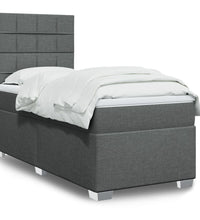 Boxspringbett mit Matratze Dunkelgrau 80x200 cm Stoff