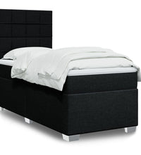 Boxspringbett mit Matratze Schwarz 80x200 cm Stoff
