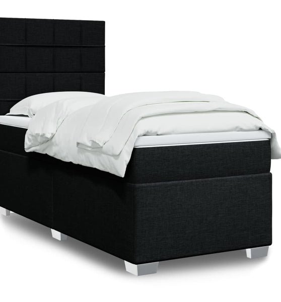 Boxspringbett mit Matratze Schwarz 80x200 cm Stoff