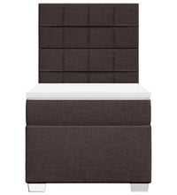 Boxspringbett mit Matratze Dunkelbraun 80x200 cm Stoff