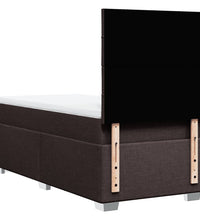 Boxspringbett mit Matratze Dunkelbraun 80x200 cm Stoff