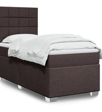 Boxspringbett mit Matratze Dunkelbraun 80x200 cm Stoff