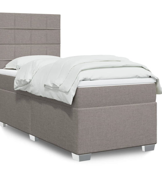 Boxspringbett mit Matratze Taupe 80x200 cm Stoff