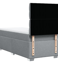 Boxspringbett mit Matratze Hellgrau 80x200 cm Stoff