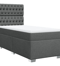 Boxspringbett mit Matratze Dunkelgrau 80x200 cm Stoff