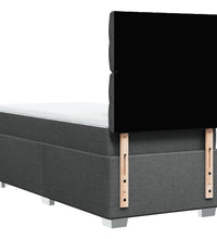 Boxspringbett mit Matratze Dunkelgrau 80x200 cm Stoff