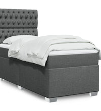 Boxspringbett mit Matratze Dunkelgrau 80x200 cm Stoff
