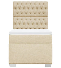 Boxspringbett mit Matratze Creme 80x200 cm Stoff
