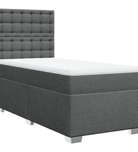Boxspringbett mit Matratze Dunkelgrau 80x200 cm Stoff