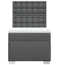 Boxspringbett mit Matratze Dunkelgrau 80x200 cm Stoff