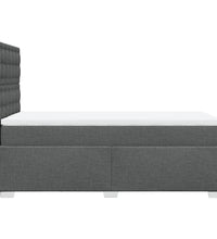 Boxspringbett mit Matratze Dunkelgrau 80x200 cm Stoff