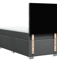 Boxspringbett mit Matratze Dunkelgrau 80x200 cm Stoff