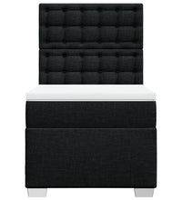 Boxspringbett mit Matratze Schwarz 80x200 cm Stoff