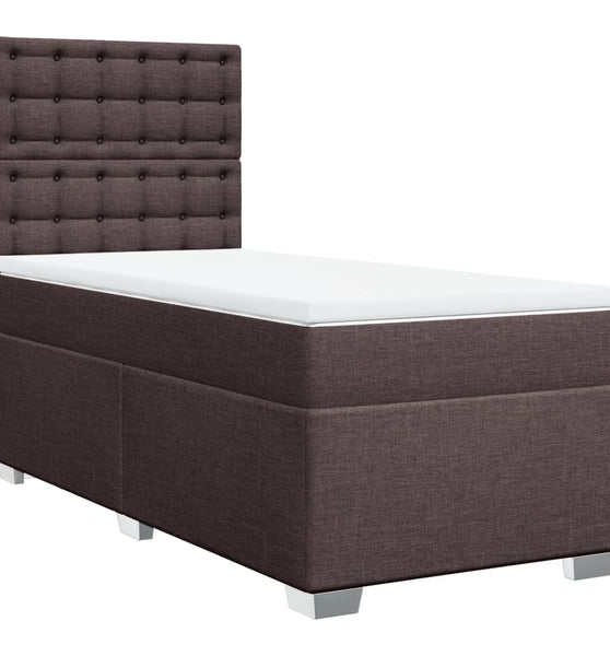 Boxspringbett mit Matratze Dunkelbraun 80x200 cm Stoff