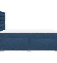 Boxspringbett mit Matratze Blau 80x200 cm Stoff