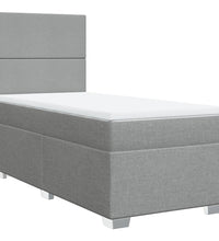 Boxspringbett mit Matratze Hellgrau 90x190 cm Stoff
