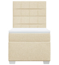 Boxspringbett mit Matratze Creme 90x190 cm Stoff
