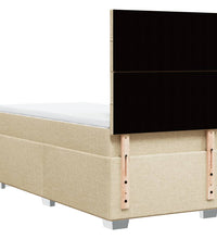 Boxspringbett mit Matratze Creme 90x190 cm Stoff