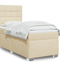 Boxspringbett mit Matratze Creme 90x190 cm Stoff