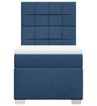 Boxspringbett mit Matratze Blau 90x190 cm Stoff