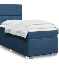 Boxspringbett mit Matratze Blau 90x190 cm Stoff